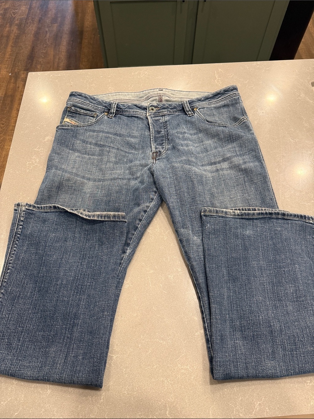 Diesel Men's Straight Jeans in Faded Blue